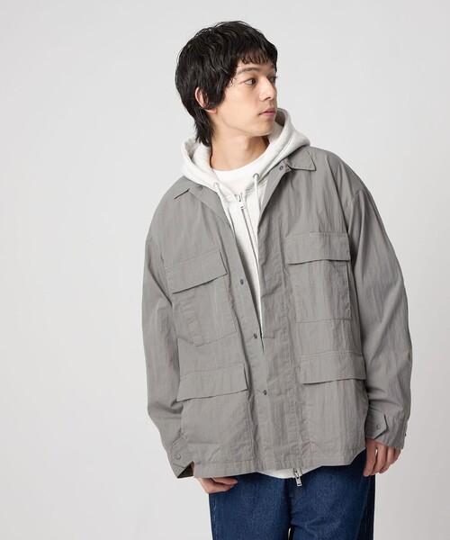 CITEN（シテン）の「＜CITEN＞ミリタリーポケットシャツジャケット（ブルゾン・メンズ・ブラック/グレー系・L/M）」の3枚目の写真