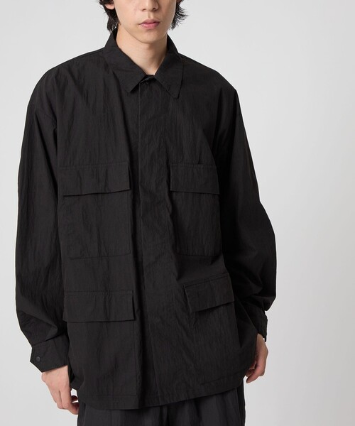 CITEN（シテン）の「＜CITEN＞ミリタリーポケットシャツジャケット（ブルゾン・メンズ・ブラック/グレー系・L/M）」の5枚目の写真