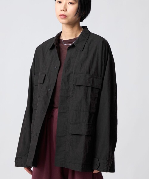 CITEN（シテン）の「＜CITEN＞ミリタリーポケットシャツジャケット（ブルゾン・メンズ・ブラック/グレー系・L/M）」の7枚目の写真