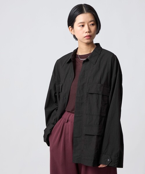 CITEN（シテン）の「＜CITEN＞ミリタリーポケットシャツジャケット（ブルゾン・メンズ・ブラック/グレー系・L/M）」の8枚目の写真
