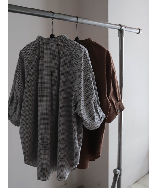 FIL DE FER(フィルデフェール)の「【予約】アソートミニチェック スタンドギャザーブラウス(シャツ/ブラウス・レディース・グレー/ブラウン・FREE)」の19枚目の写真