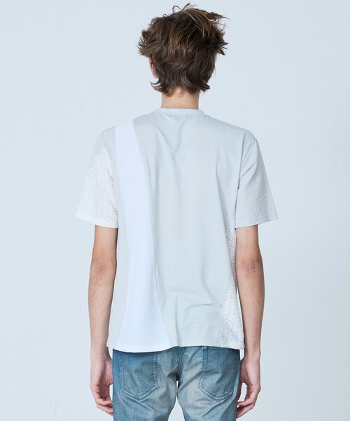 5351 POUR LES HOMMES（ゴーサンゴーイチプールオム）の「【パッチワーク】半袖 Tシャツ（Tシャツ/カットソー・メンズ・ライトグレー/ブラック・48/46/44/50）」の6枚目の写真