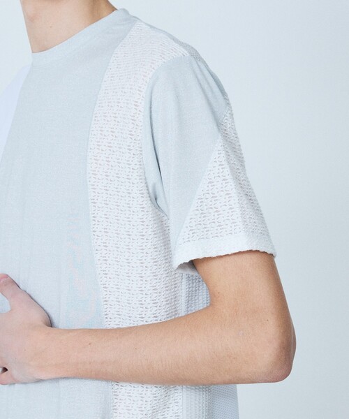 5351 POUR LES HOMMES（ゴーサンゴーイチプールオム）の「【パッチワーク】半袖 Tシャツ（Tシャツ/カットソー・メンズ・ライトグレー/ブラック・48/46/44/50）」の8枚目の写真