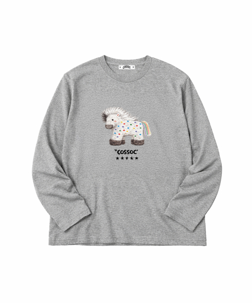 COSO(コソ)の「CCレインボーホースロングスリーブ(グレー)(Tシャツ/カットソー・レディース・グレー・MEDIUM/LARGE)」の1枚目の写真