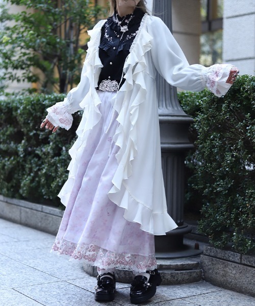 axes femme（アクシーズファム）の「ボリュームフリルガウン（カーディガン/ボレロ・レディース・ブラック/ホワイト/ピンク・FREE）」の7枚目の写真