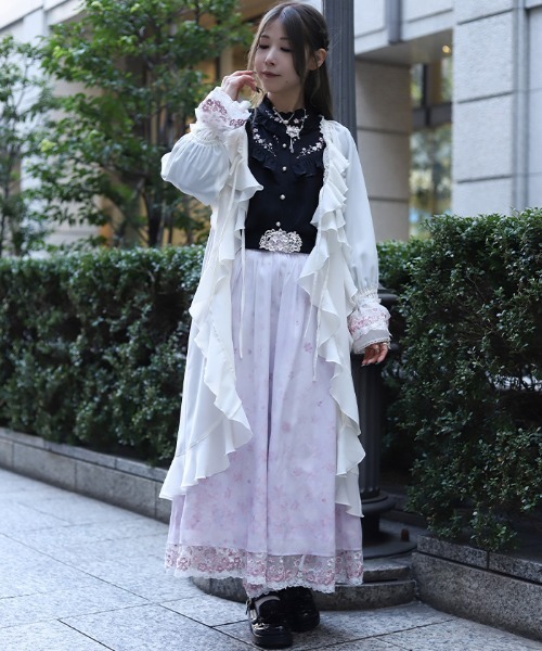 axes femme（アクシーズファム）の「ボリュームフリルガウン（カーディガン/ボレロ・レディース・ブラック/ホワイト/ピンク・FREE）」の8枚目の写真