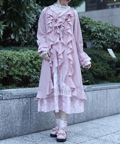 axes femme（アクシーズファム）の「ボリュームフリルガウン（カーディガン/ボレロ・レディース・ブラック/ホワイト/ピンク・FREE）」の9枚目の写真