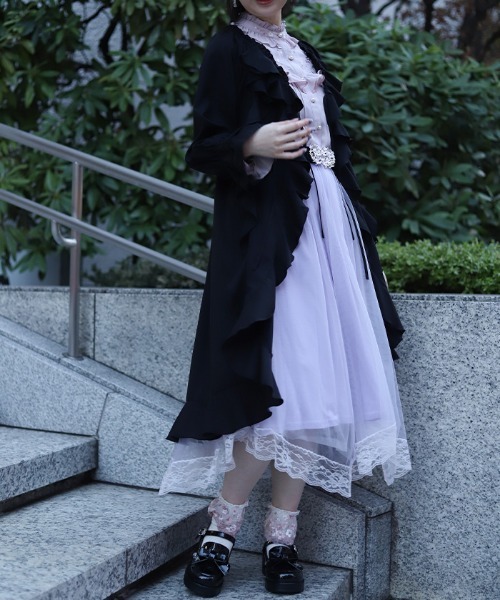 axes femme（アクシーズファム）の「ボリュームフリルガウン（カーディガン/ボレロ・レディース・ブラック/ホワイト/ピンク・FREE）」の10枚目の写真