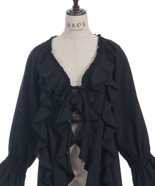 axes femme（アクシーズファム）の「ボリュームフリルガウン（カーディガン/ボレロ・レディース・ブラック/ホワイト/ピンク・FREE）」の14枚目の写真