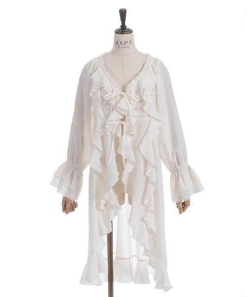 axes femme（アクシーズファム）の「ボリュームフリルガウン（カーディガン/ボレロ・レディース・ブラック/ホワイト/ピンク・FREE）」の19枚目の写真