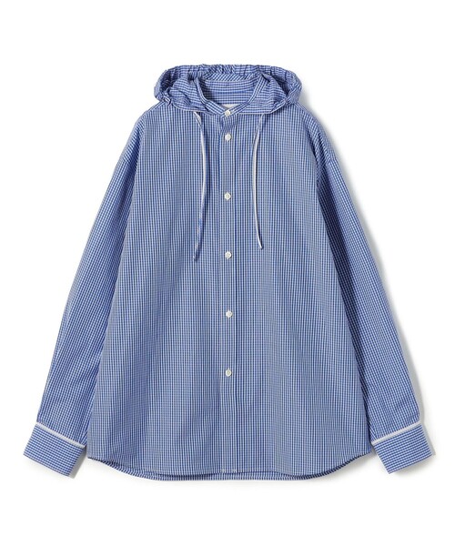 EDITION(エディション)の「edition pourell コットンチェック フーデッドシャツ(シャツ/ブラウス・レディース・ブルー系その他・34/36)」の1枚目の写真