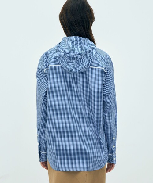 EDITION(エディション)の「edition pourell コットンチェック フーデッドシャツ(シャツ/ブラウス・レディース・ブルー系その他・34/36)」の5枚目の写真