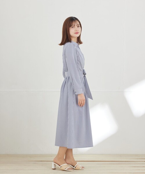 Tiaclasse(ティアクラッセ)の「カシュクールシャツワンピース(シャツワンピース・レディース・ネイビー/ネイビー系/ホワイト系・XXL/XL)」の10枚目の写真