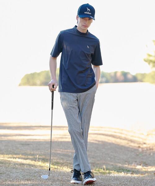 adabat(アダバット)の「【ADABAT NAVY】接触冷感/UVカット ナイロン混ストレッチ半袖モックT(Tシャツ/カットソー・メンズ・ブラック/ホワイト・46/50/48)」の14枚目の写真