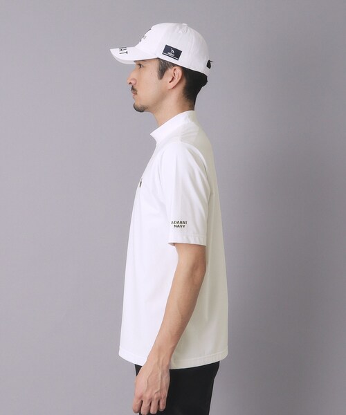 adabat(アダバット)の「【ADABAT NAVY】接触冷感/UVカット ナイロン混ストレッチ半袖モックT(Tシャツ/カットソー・メンズ・ブラック/ホワイト・46/50/48)」の7枚目の写真