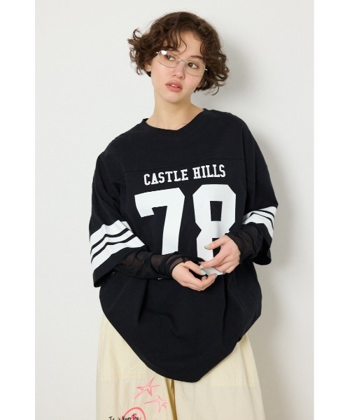 RODEO CROWNS WIDE BOWL(ロデオクラウンズワイドボウル)の「チュールレイヤードナンバートップス(その他トップス・レディース・ブラック/オフホワイト/ピンク・FREE)」の13枚目の写真