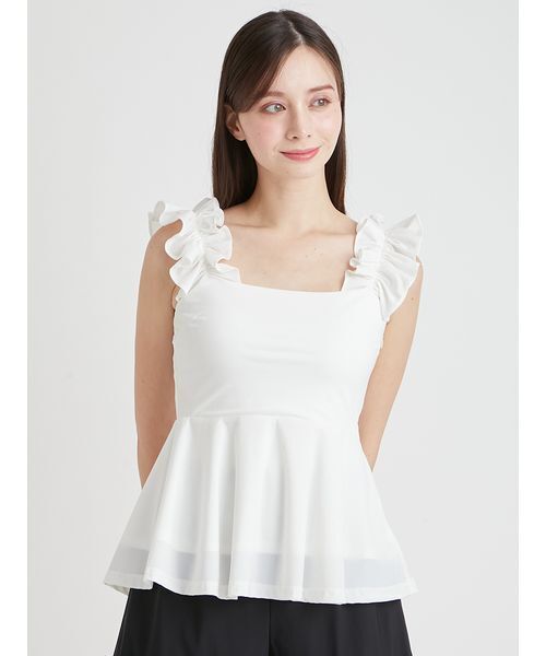 CELFORD(セルフォード)の「【水陸両用可】カップインチュニック(その他トップス・レディース・オフホワイト/ブラック・36/38)」の4枚目の写真