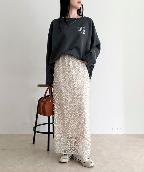 fredy emue(フレディエミュ)の「《セットアップ対応》フォーカスドット刺繍スカート(スカート・レディース・ブラック/オフホワイト・36/38)」の19枚目の写真