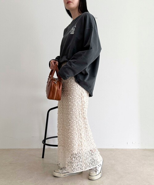 fredy emue(フレディエミュ)の「《セットアップ対応》フォーカスドット刺繍スカート(スカート・レディース・ブラック/オフホワイト・36/38)」の20枚目の写真