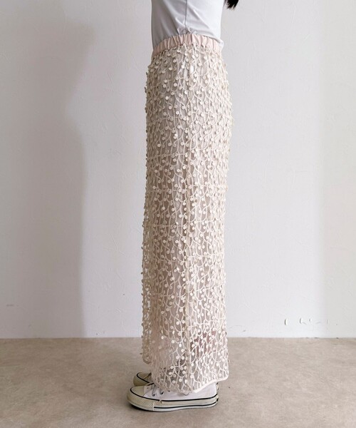 fredy emue(フレディエミュ)の「《セットアップ対応》フォーカスドット刺繍スカート(スカート・レディース・ブラック/オフホワイト・36/38)」の6枚目の写真