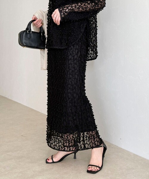 fredy emue(フレディエミュ)の「《セットアップ対応》フォーカスドット刺繍スカート(スカート・レディース・ブラック/オフホワイト・36/38)」の16枚目の写真