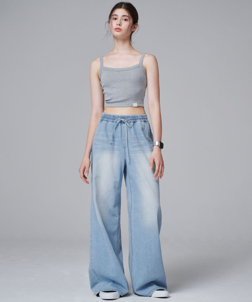 MALOUPE（マロップ）の「9144 バンディングウォッシングデニム（インディゴ）（デニムパンツ・レディース・ダークネイビー・SMALL/MEDIUM）」の2枚目の写真