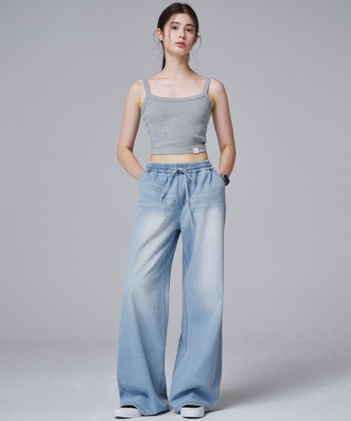 MALOUPE（マロップ）の「9144 バンディングウォッシングデニム（インディゴ）（デニムパンツ・レディース・ダークネイビー・SMALL/MEDIUM）」の4枚目の写真