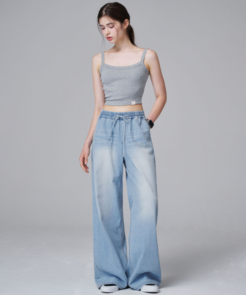 MALOUPE（マロップ）の「9144 バンディングウォッシングデニム（インディゴ）（デニムパンツ・レディース・ダークネイビー・SMALL/MEDIUM）」の6枚目の写真