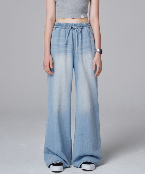 MALOUPE（マロップ）の「9144 バンディングウォッシングデニム（インディゴ）（デニムパンツ・レディース・ダークネイビー・SMALL/MEDIUM）」の8枚目の写真