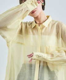 ビッグサイズシルエット シアーシャツ