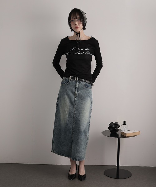 Ulysses(ユリシス)の「シアーロングスリーブロゴカットソー(Tシャツ/カットソー・レディース・グレー/ブラック/ホワイト・F)」の19枚目の写真