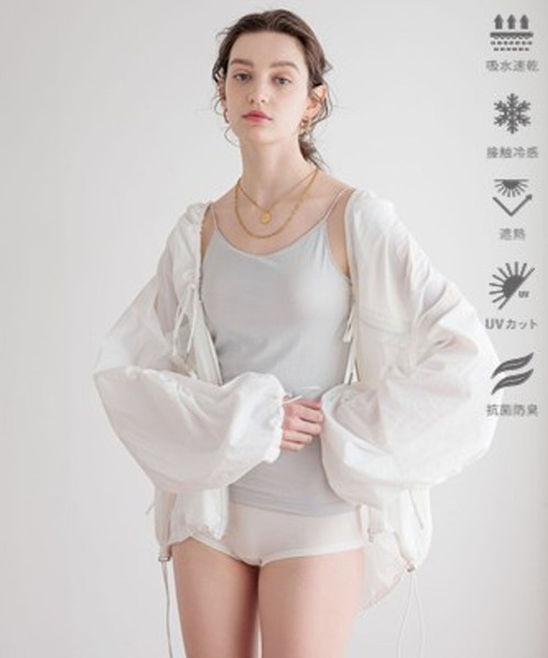 bijorie（ビジュリィ）の「【bijorie】[5つの機能付き]カップ付きキャミソール／NEW BASIC 26SS（インナーウェア/肌着・レディース・ライトグレー/オフホワイト/ブラック・MEDIUM/LARGE/LG）」の3枚目の写真