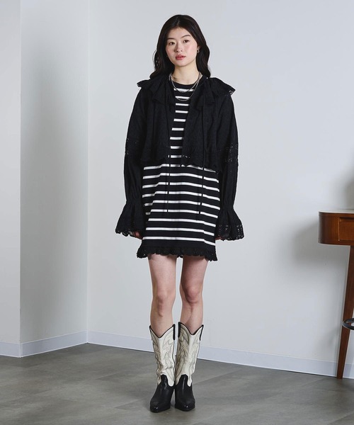 ROSE BUD（ローズバッド）の「(mag.by c)COTTON EMBROIDERY L/S FRILL SHIRT（シャツ/ブラウス・レディース・ホワイト/ブラック・ONE SIZE）」の18枚目の写真