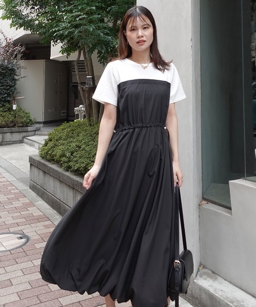 CORNERS(コーナーズ)の「半袖ドッキングバルーンワンピース(ワンピース・レディース・グレー/ダークカーキ/チャコールグレー/カーキ/ブラック・M)」の18枚目の写真