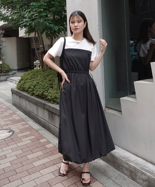 CORNERS(コーナーズ)の「半袖ドッキングバルーンワンピース(ワンピース・レディース・グレー/ダークカーキ/チャコールグレー/カーキ/ブラック・M)」の20枚目の写真