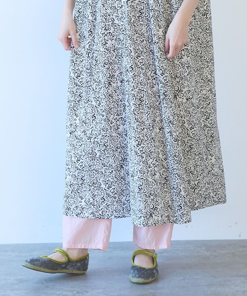 yuni（ユニ　）の「rayon cupla cotton flower print kaftan one-piece（ワンピース・レディース・アイボリー・FREE）」の3枚目の写真