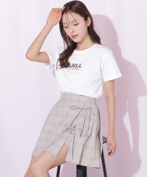 JILL by JILL STUART(ジルバイジルスチュアート)の「セットアップ対応ラップリボンミニスカート(スカート・レディース・グレー/ベージュ/ベージュ系その他・MEDIUM/SMALL)」の1枚目の写真