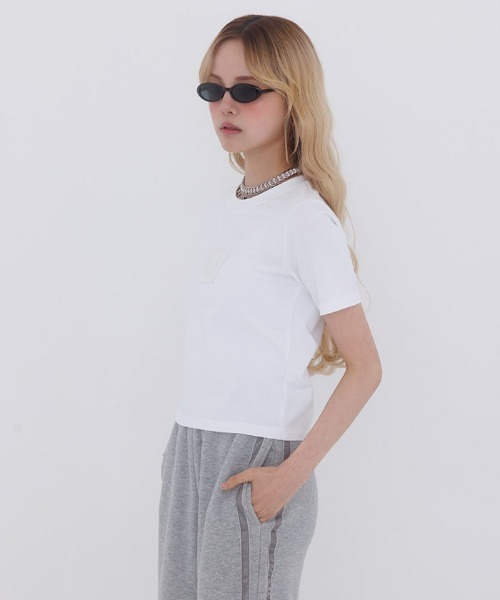 FickleBebe(フィクルベベ)の「レースロゴミニTEE(Tシャツ/カットソー・レディース・ホワイト/ブルーグレー/ブラック/ピンク・FREE)」の9枚目の写真