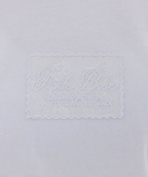 FickleBebe(フィクルベベ)の「レースロゴミニTEE(Tシャツ/カットソー・レディース・ホワイト/ブルーグレー/ブラック/ピンク・FREE)」の10枚目の写真