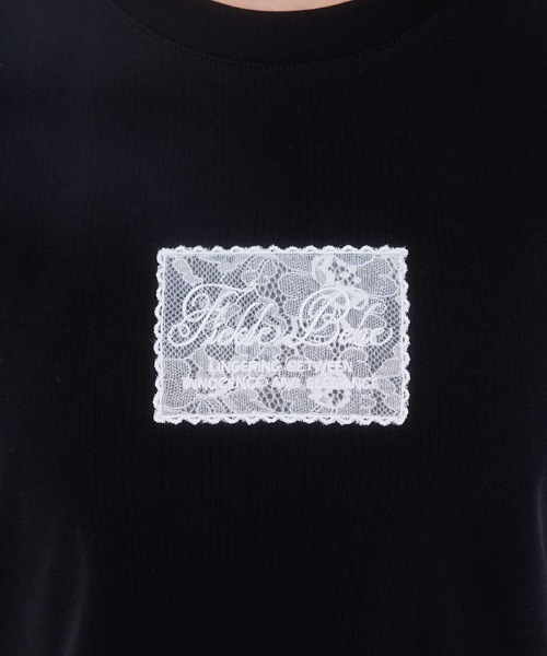 FickleBebe(フィクルベベ)の「レースロゴミニTEE(Tシャツ/カットソー・レディース・ホワイト/ブルーグレー/ブラック/ピンク・FREE)」の15枚目の写真