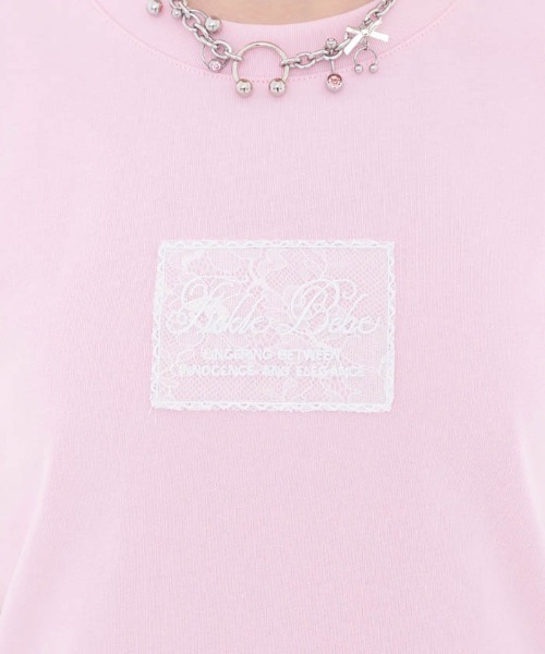 FickleBebe(フィクルベベ)の「レースロゴミニTEE(Tシャツ/カットソー・レディース・ホワイト/ブルーグレー/ブラック/ピンク・FREE)」の20枚目の写真