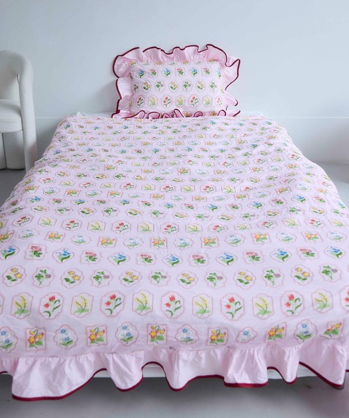 Casselini(キャセリーニ)の「Casselini HOME(キャセリーニ ホーム)フラワー枕カバー(寝具・レディース・ホワイト/ピンク・FREE)」の16枚目の写真