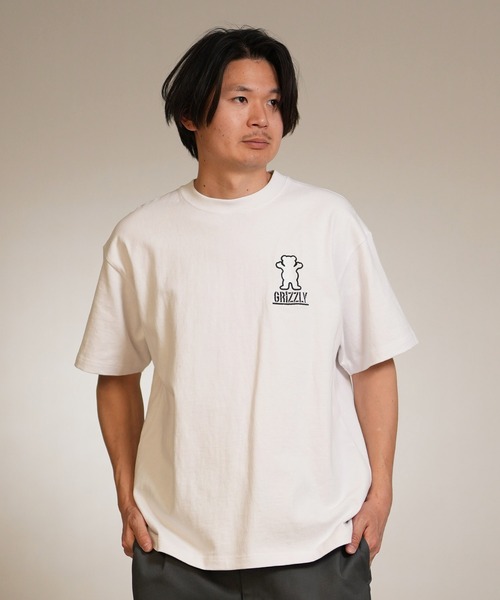 GRIZZLY(グリズリー)の「【ムラサキスポーツ限定】GRIZZLY/グリズリー 半袖Tシャツ メンズ STREET STYLE BEAR G26SS-2403(Tシャツ/カットソー・メンズ・スミクロ/ホワイト・M/L/XL)」の3枚目の写真