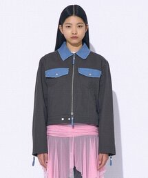 PARTIMENTO WOMEN（パルティメントウィメン）の「カットオフトラッカージャケット_チャコール（デニムジャケット）」