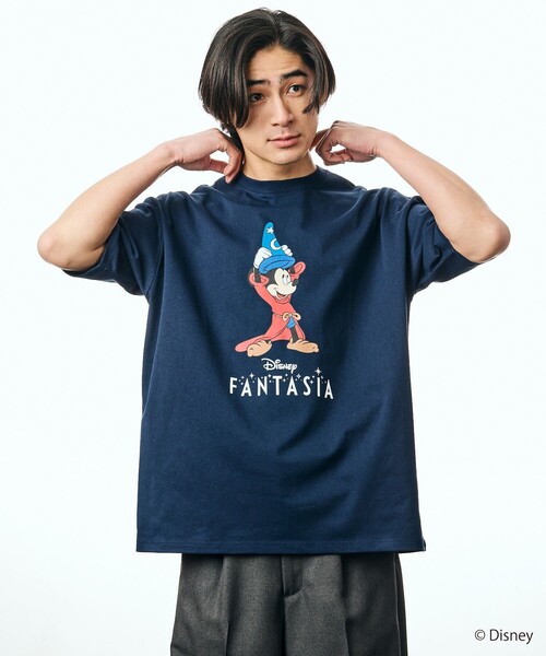 FREAK'S STORE（フリークスストア）の「限定展開 DISNEY ディズニー ファンタジア ミッキーマウス クルーネック プリントTシャツ（Tシャツ/カットソー・メンズ・ホワイト/ピンク/アッシュグレー/ブラック/ネイビー・SMALL/MEDIUM/LARGE）」の19枚目の写真