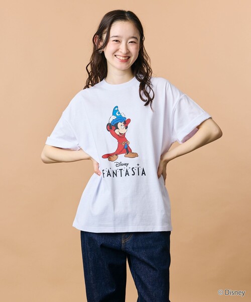 FREAK'S STORE（フリークスストア）の「限定展開 DISNEY ディズニー ファンタジア ミッキーマウス クルーネック プリントTシャツ（Tシャツ/カットソー・メンズ・ホワイト/ピンク/アッシュグレー/ブラック/ネイビー・SMALL/MEDIUM/LARGE）」の14枚目の写真