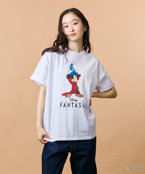 FREAK'S STORE（フリークスストア）の「限定展開 DISNEY ディズニー ファンタジア ミッキーマウス クルーネック プリントTシャツ（Tシャツ/カットソー・メンズ・ホワイト/ピンク/アッシュグレー/ブラック/ネイビー・SMALL/MEDIUM/LARGE）」の11枚目の写真