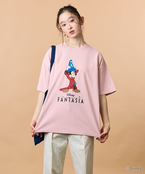 FREAK'S STORE（フリークスストア）の「限定展開 DISNEY ディズニー ファンタジア ミッキーマウス クルーネック プリントTシャツ（Tシャツ/カットソー・メンズ・ホワイト/ピンク/アッシュグレー/ブラック/ネイビー・SMALL/MEDIUM/LARGE）」の7枚目の写真