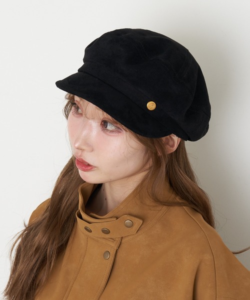 RAY CASSIN(レイカズン)の「金釦キャスケット(キャスケット・レディース・ダークブラウン/ブラック・FREE)」の3枚目の写真