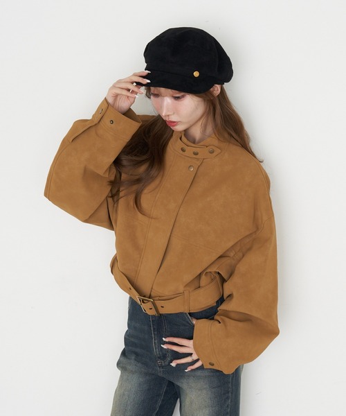 RAY CASSIN(レイカズン)の「金釦キャスケット(キャスケット・レディース・ダークブラウン/ブラック・FREE)」の4枚目の写真